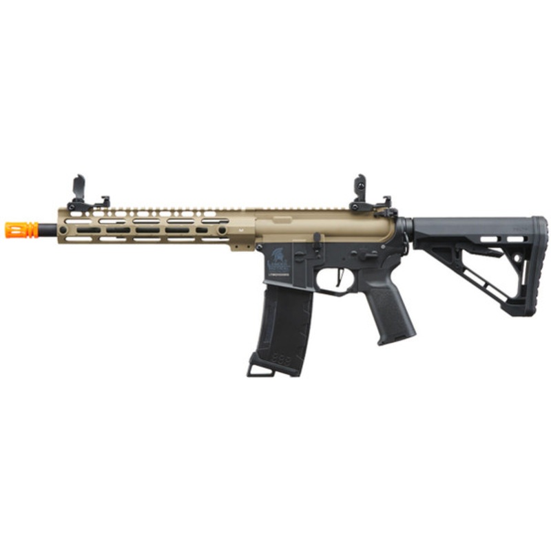Lancer Tactical Gen 3 M-LOK 10 Airsoft M4 AEG Rifle with Delta Stock, FDE/Black