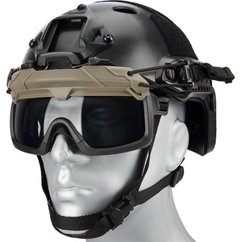 Lancer Tactical Helmet Safety Goggles, Smoke Lens, Foliage