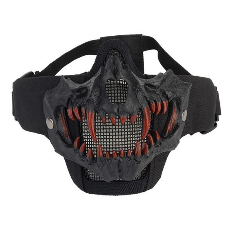 UK Arms Upgraded Fangs Mesh Lower Face Mask, Black