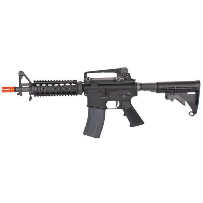 WE Open Bolt Full Metal M4CQB Airsoft Green Gas Blowback GBB Rifle, Black