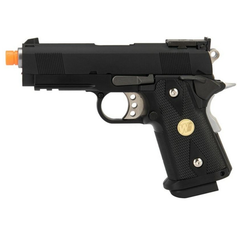 WE Tech 1911 3.8 Baby Hi-Capa Gas Blowback Airsoft Pistol, Version B, Black