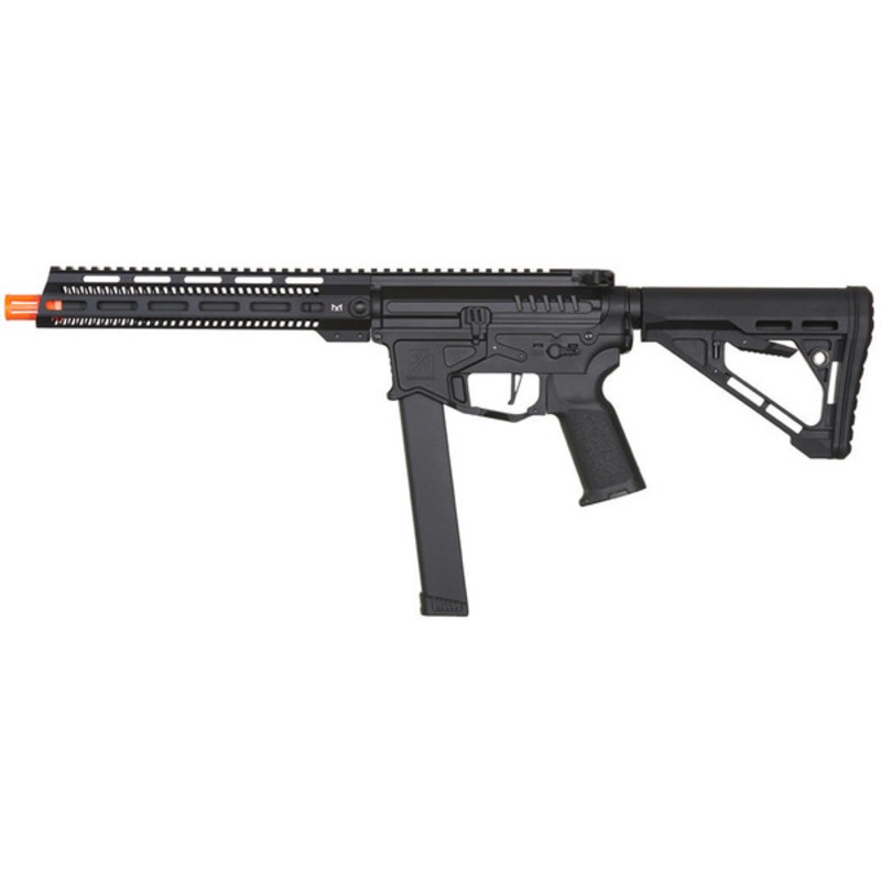 Zion Arms R&D Precision Licensed PW9 Mod 1 Long Rail Airsoft Rifle with Delta Stock, Black