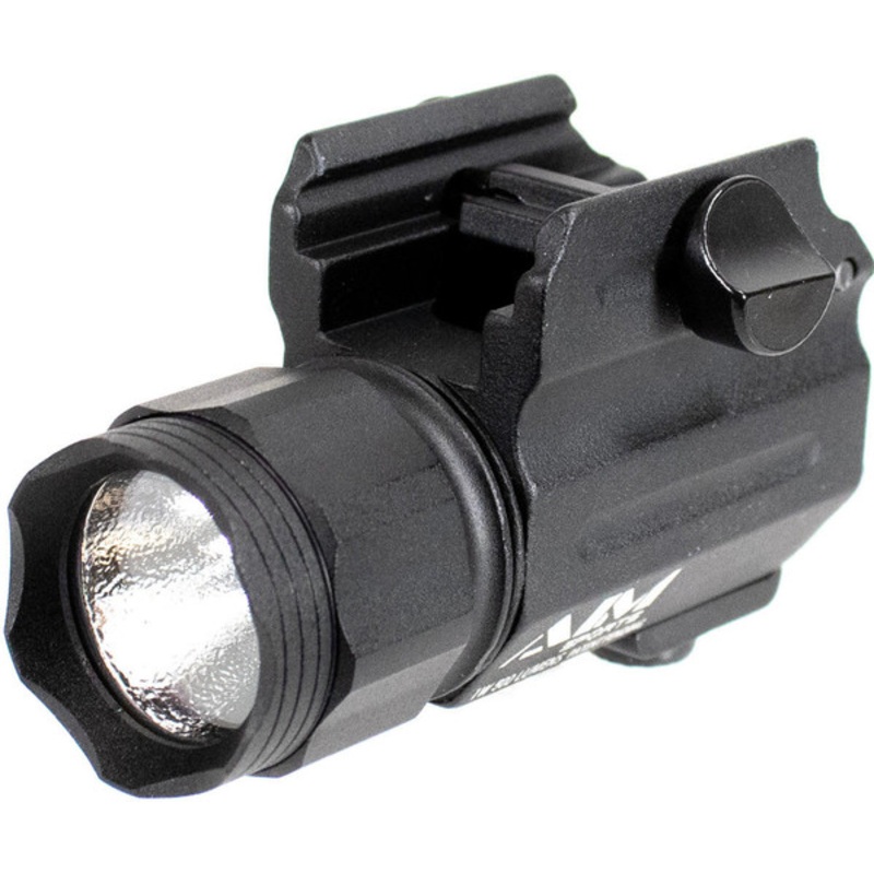 Aim Sports 500 Lumens Compact Flashlight/QR Mount, Black