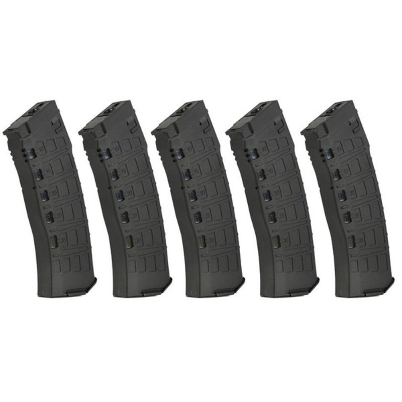 Arcturus AK12 550 Round Hi-Capacity Airsoft EMM Magazine 5 Pack, Black