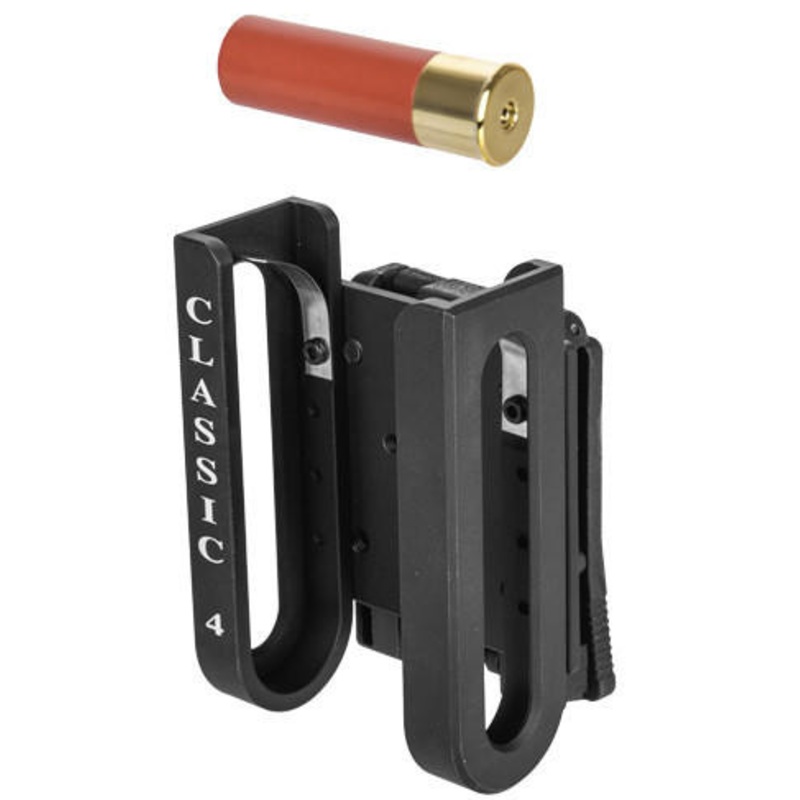 Lancer Tactical 4pc Shotgun Shell Carrier w/ Belt Clip, Black