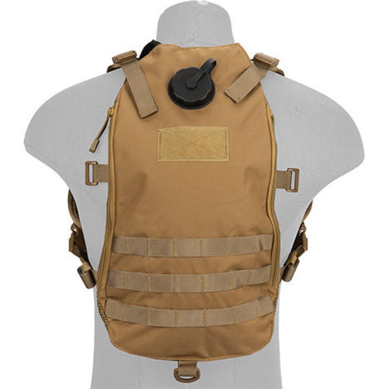 Lancer Tactical Lightweight Hydration Airsoft Pack, Tan