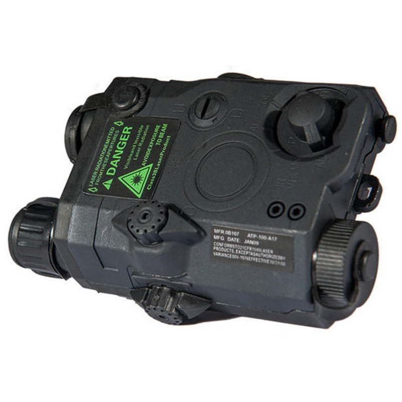 Lancer Tactical PEQ-15 LA-5 Battery Case w/ Green Laser, Black