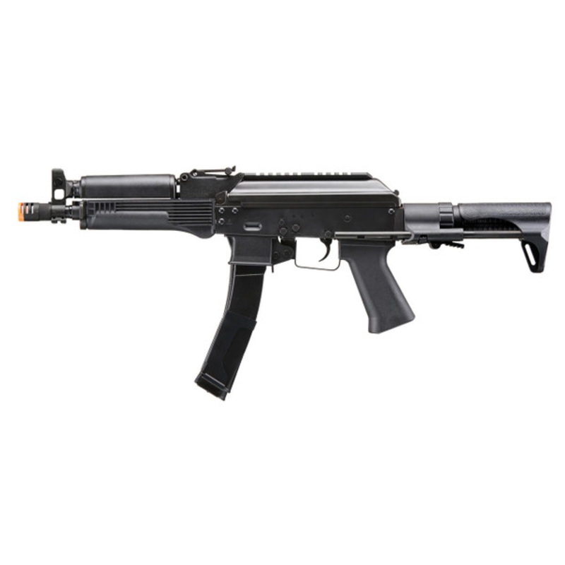 LCT 9mm PP-19 PDW AK Airsoft Electric Blowback Rifle w/ Polymer Handguard, Black