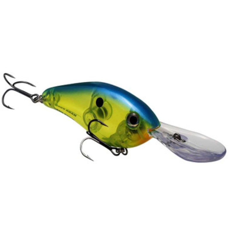 Strike King Pro Model Hard Knock 6XD Crankbait – Chartreuse Blue Crystal