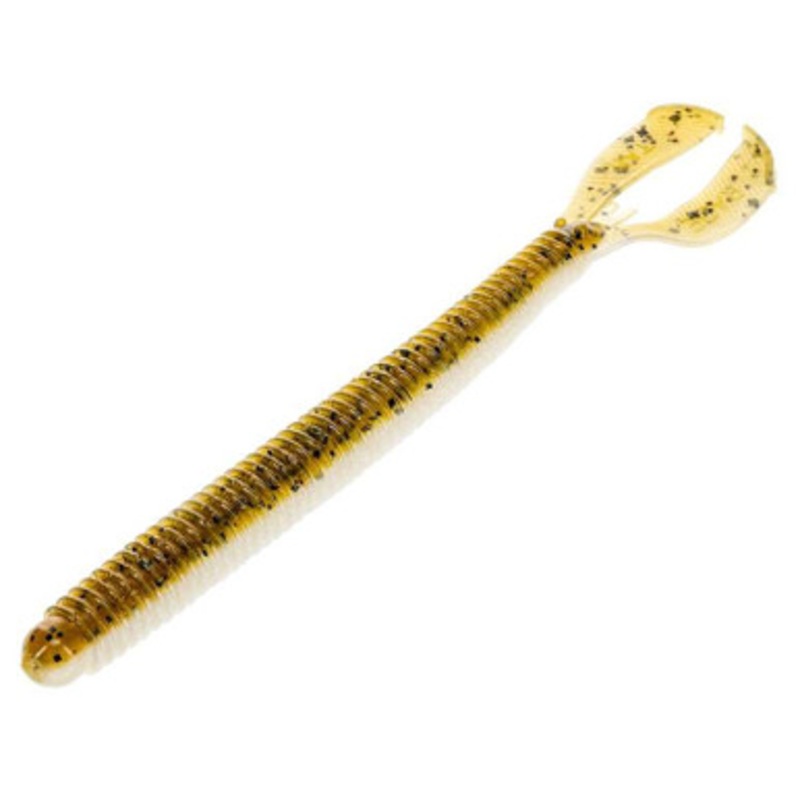 Strike King Rage Twin Tail Menace Worm – 6” – Grn Pumkin Prl Belly