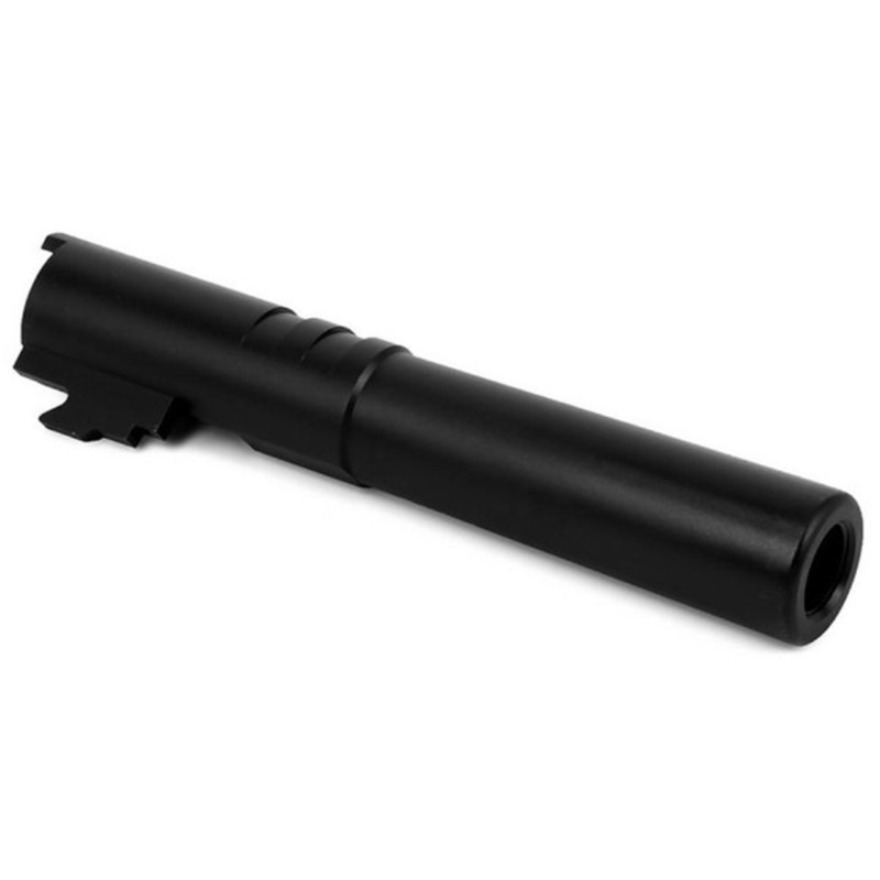 Airsoft Masterpiece .45 ACP Steel Threaded Fixed Outer Barrel for Hi-Capa 4.3, Black