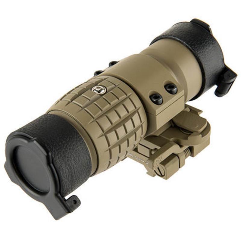 Lancer Tactical 1-3x Adjustable Magnifier w/ QD Mount, Tan