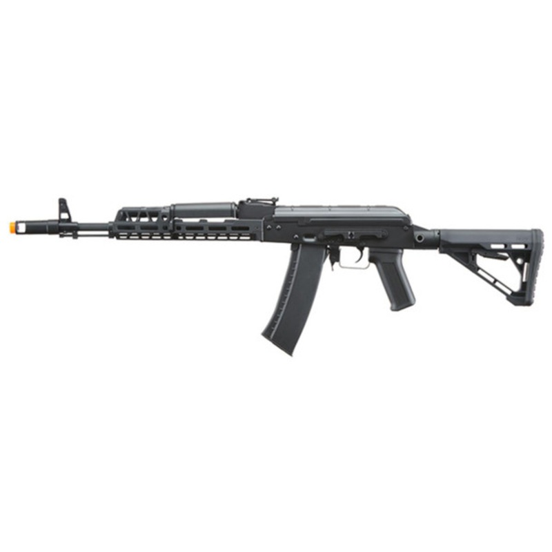 Lancer Tactical AK74 Full Metal Airsoft Rifle w/ 10.5 inch CNC M-LOK Handguard and Delta Stock, Black