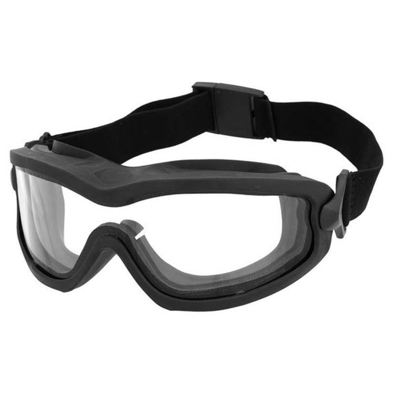 Lancer Tactical Double Layer Airsoft Goggles with Clear Lens, Black