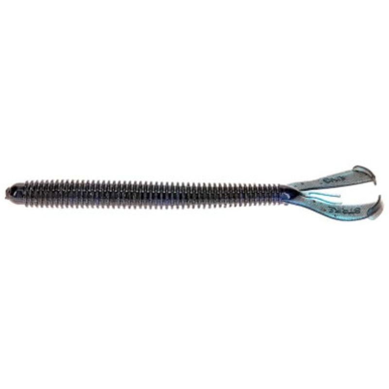 Strike King Rage Twin Tail Menace Worm – 6” – Black Blue Swirl