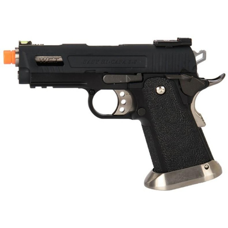 WE-Tech Hi-Capa 3.8 Velociraptor Full Auto Gas Blowback Airsoft Pistol, Black