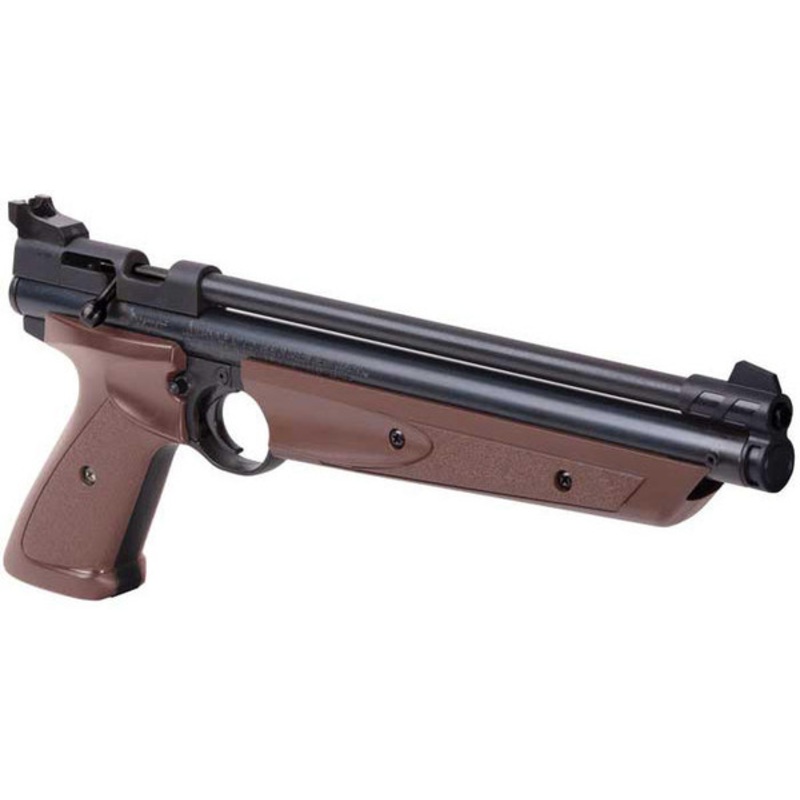 Crosman 1377C/PC77 Single Shot Bolt Action 0.177 Cal Airgun, Brown/Black