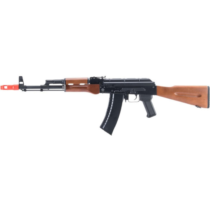 Cybergun ICS Kalashnikov Licensed AK-74 Airsoft AEG Rifle w/ Real Wood Furniture, Black/Wood