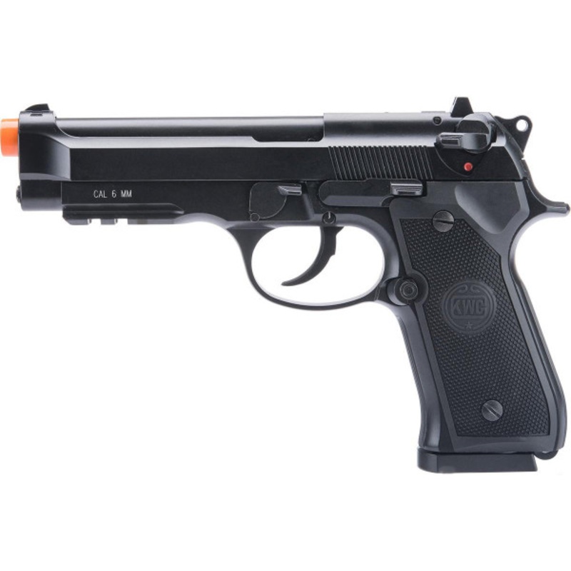 KWC M92 Select Fire CO2 Gas Blowback Airsoft Pistol, Black