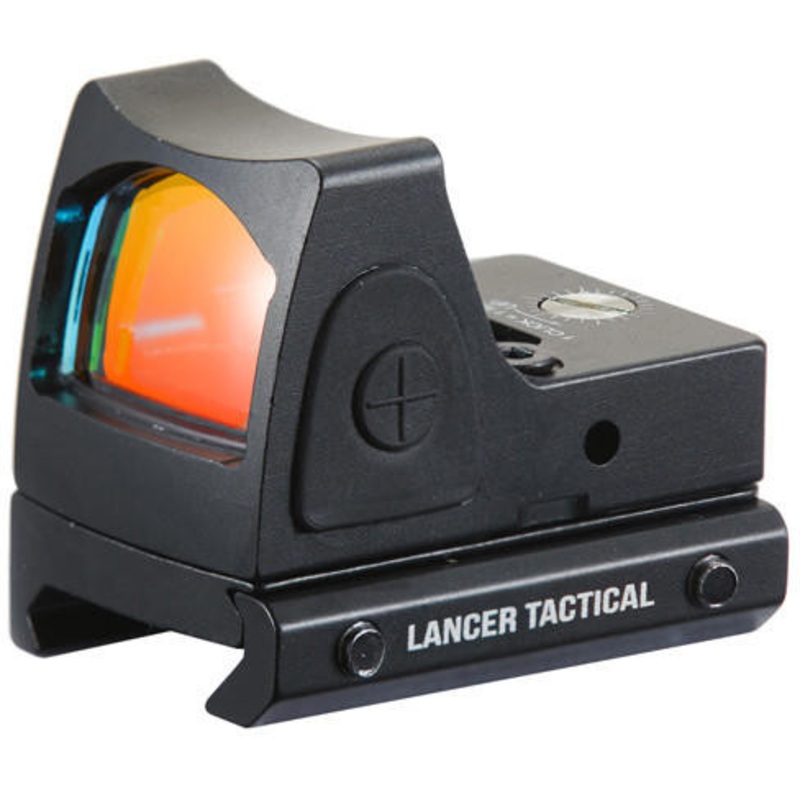 Lancer Tactical Adjustable Red Dot Reflex Sight, Black