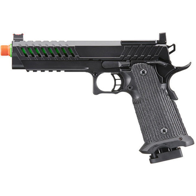 Lancer Tactical Knightshade Hi-Capa Gas Blowback Airsoft Pistol, Black/Green