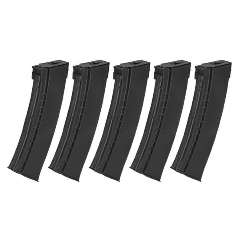 Lancer Tactical Pack of 5 500 Round AK Hi-Capacity Magazine, Black