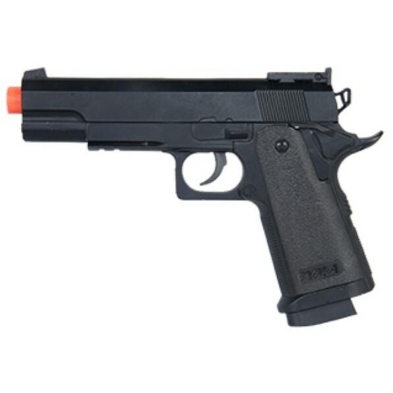 UK Arms Compact Metal Spring Airsoft Pistol, Black