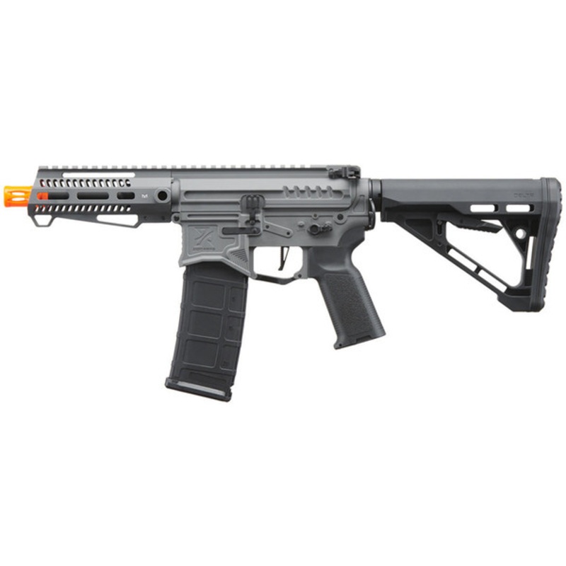 Zion Arms R15 Mod 1 Short Barrel Airsoft Rifle with Delta Stock, Grey