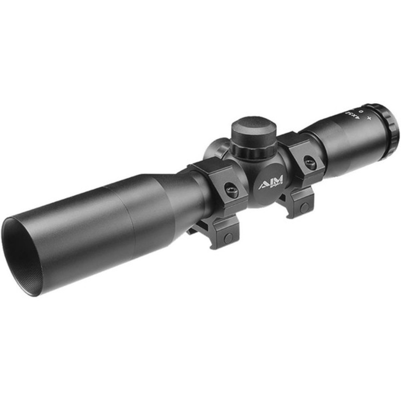 Aim Sports 4×32 Compact Rangefinder Scope w/ Rings & Sunshade, Black