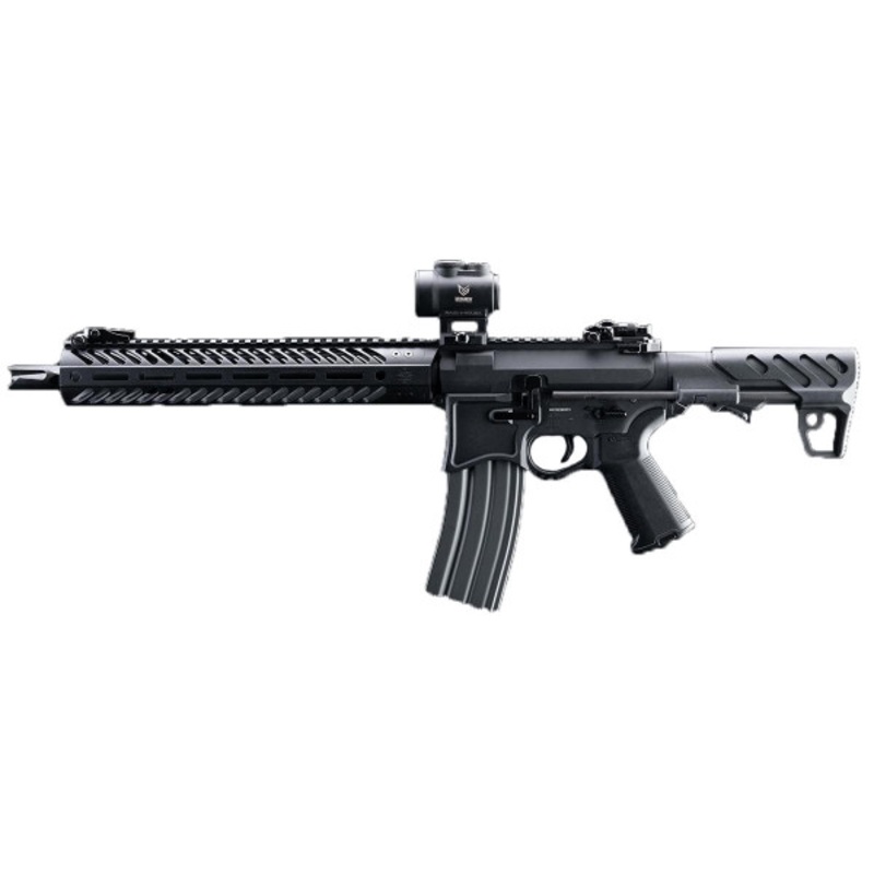 EMG Seekins Precision Licensed PDW SBR SP223 Advanced 12 M-LOK Airsoft M4 AEG Rifle, Black