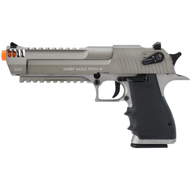 KWC Magnum Research Licensed Semi/Full Auto Metal Desert Eagle L6 CO2 Gas Blowback Airsoft Pistol, Gray/Black