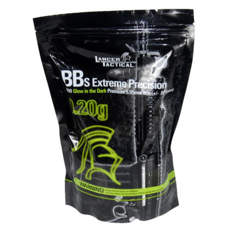 Lancer Tactical Airsoft Tracer BBs, 0.20g, 4000 Rds, Green