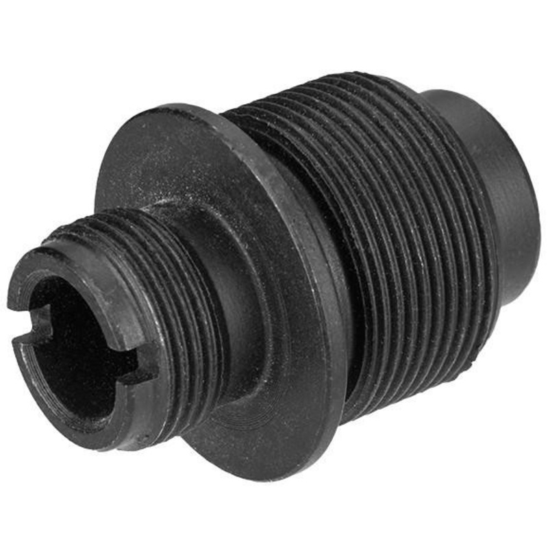 Sentinel Gears Mock Suppressor Adapter to 14mm CCW for VSR10 Airsoft Sniper Rifles, Black