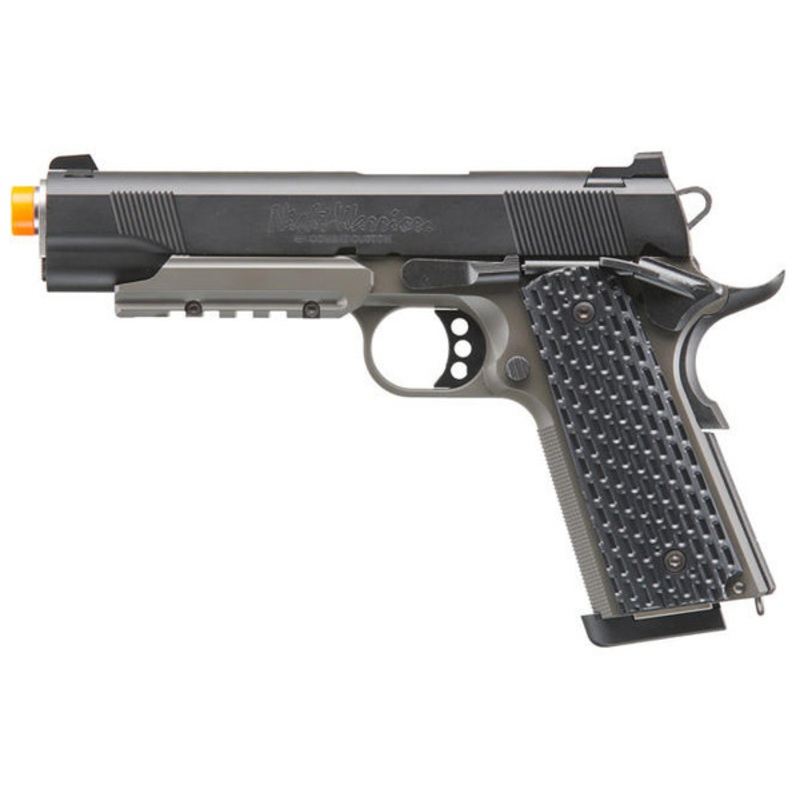 Tokyo Marui Night Warrior 1911 Hi-Kick Gas Blowback Airsoft Pistol, Black/Gray