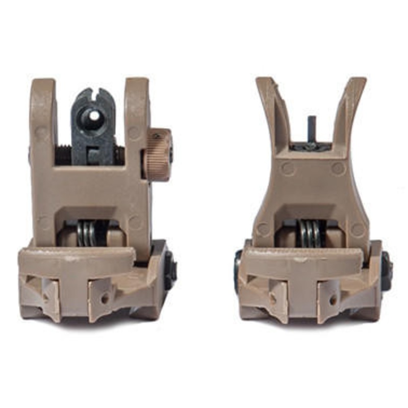 UK Arms ACM NBUS Gen 1 Back-Up Sight Set, Dark Earth