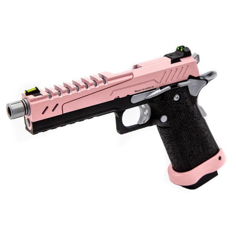 Vorsk 5.1 Split Slide Hi Capa Airsoft Pistol, Pink, Black & Chrome