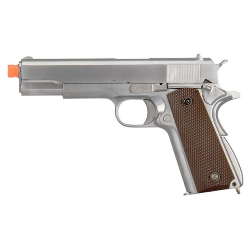 WE M1911 Metal CO2 Blowback Airsoft Pistol, Chrome