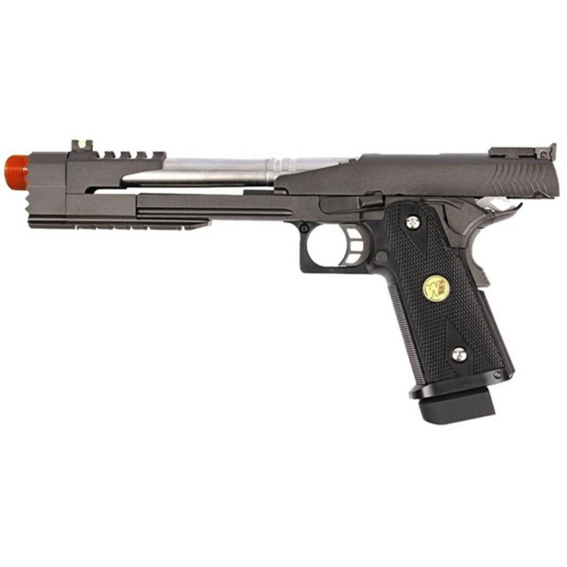 WE Tech 7 Black Dragon Gas Blowback Hi-Capa Airsoft Pistol, Black