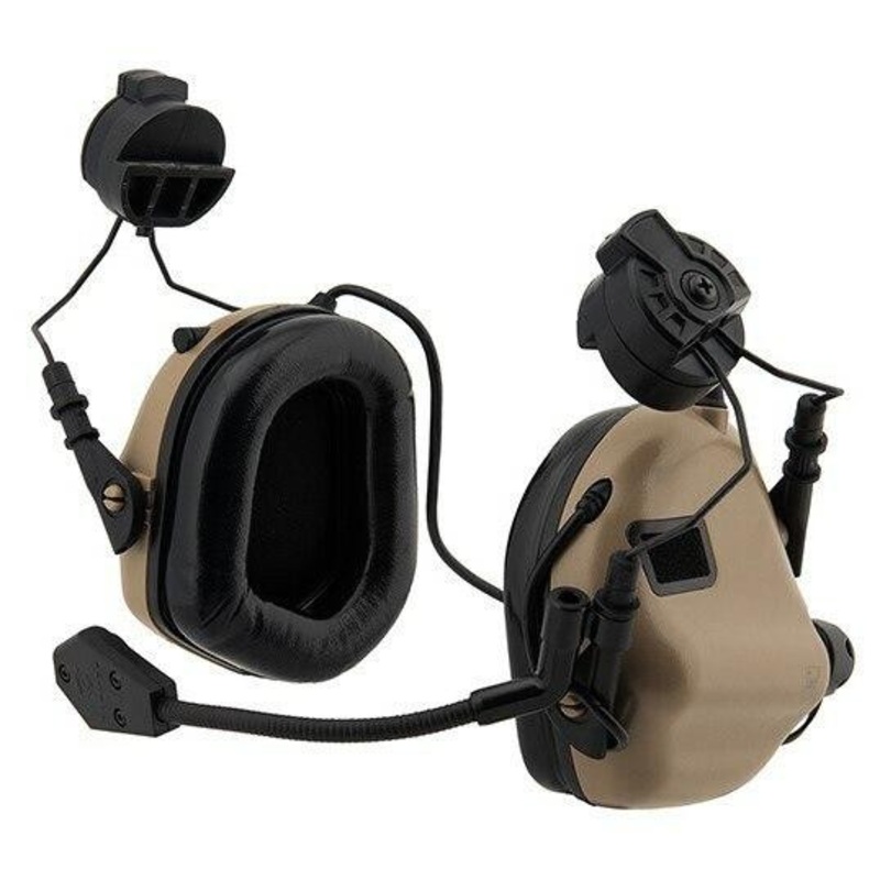 Earmor M32H MOD3 Tactical Communication Hearing Protector for FAST Helmet, Tan