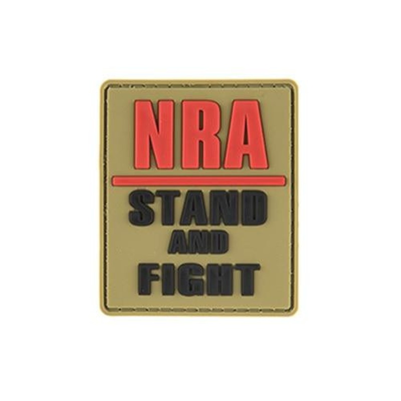 G-Force NRA Stand and Fight PVC Morale Patch, Tan
