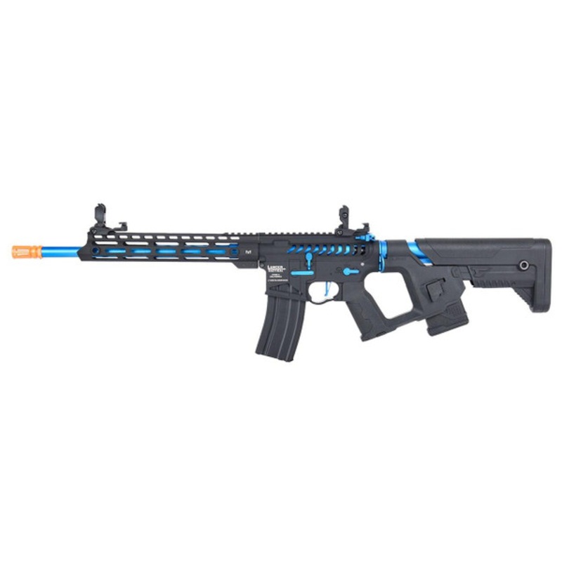 Lancer Tactical Enforcer Series BLACKBIRD Skeleton ProLine Low FPS Airsoft Rifle w/ Alpha Stock, Black / Blue