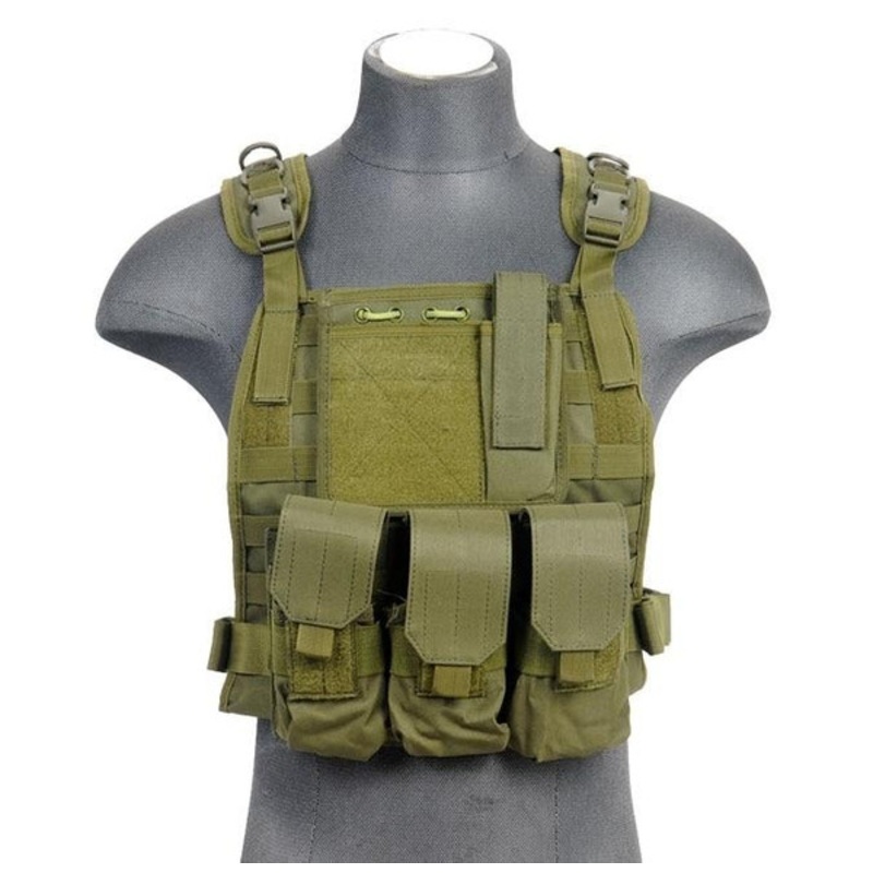 Lancer Tactical Nylon MOLLE Plate Carrier, OD Green
