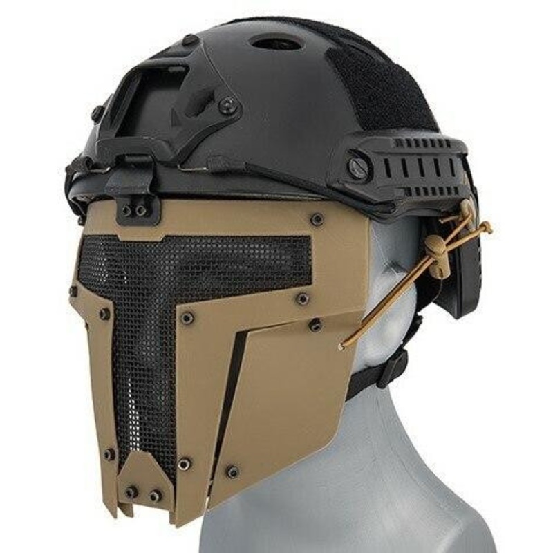 Mesh Mask Face for Airsoft Helmet Systems, Tan