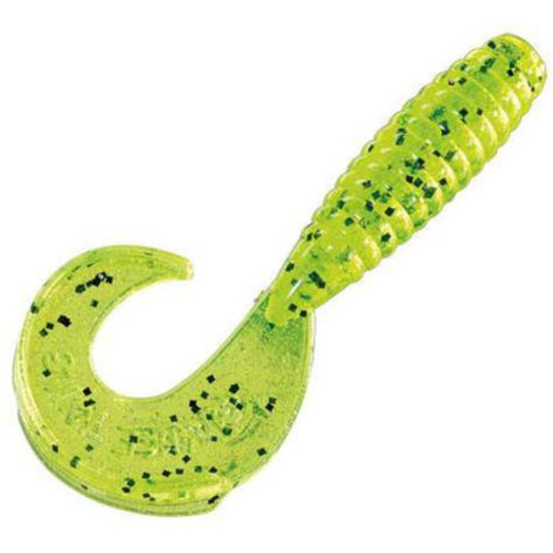 Strike King Rage Tail Grub – 4” – Chartreuse Pepper