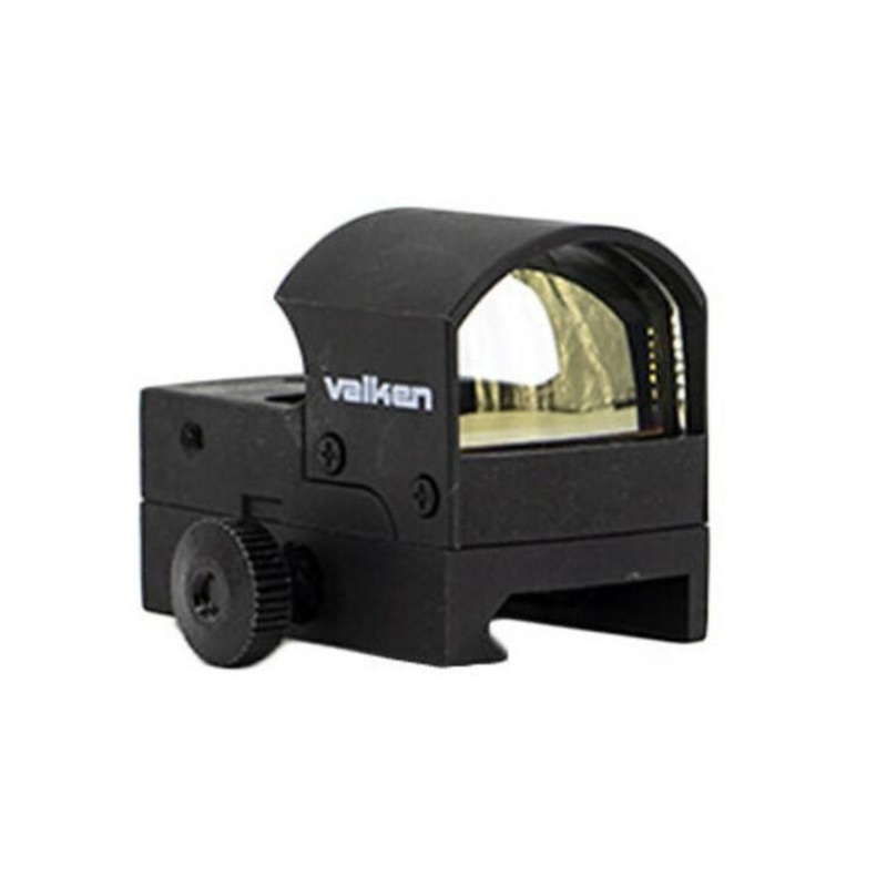 Valken Mini Hooded Reflex Red Dot Sight (Molded) w/ QD Mount, Black