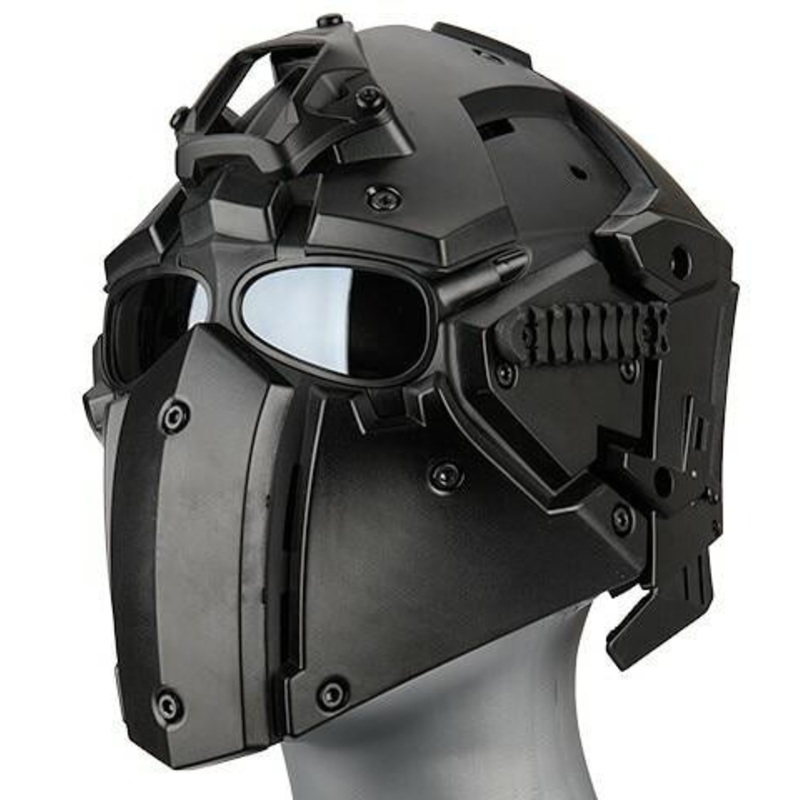 WoSport Tactical Helmet w/ NVG Shroud & Transfer Base, Black