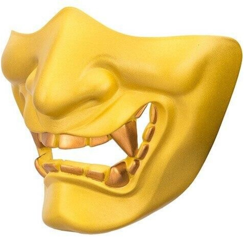 Yokai Ogre Padded Polymer Lower Face Mask, Gold