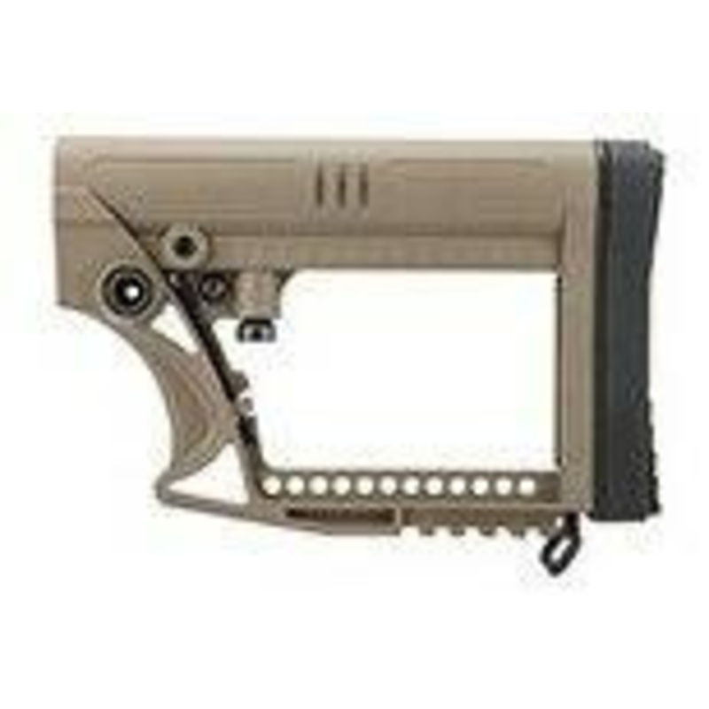 G-Force Adjustable Stock w/ Cheek plate for Carbine Airsoft Rifles, Tan