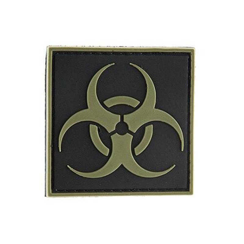 G-Force Biohazard Square PVC Morale Patch, OD Green