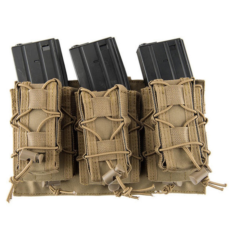 Lancer Tactical 1000D Nylon MOLLE 2-1 M4/Pistol Mag Pouch, Tan